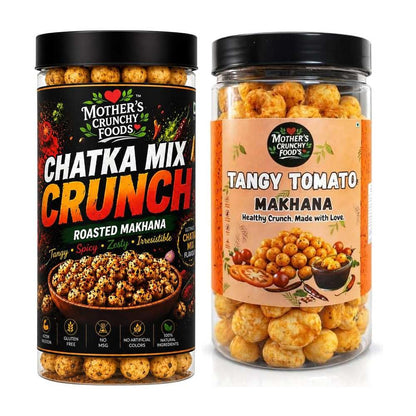 Chatka Mix Crunch Makhana + Tangy Tomato Makhana Combo Pack of 2