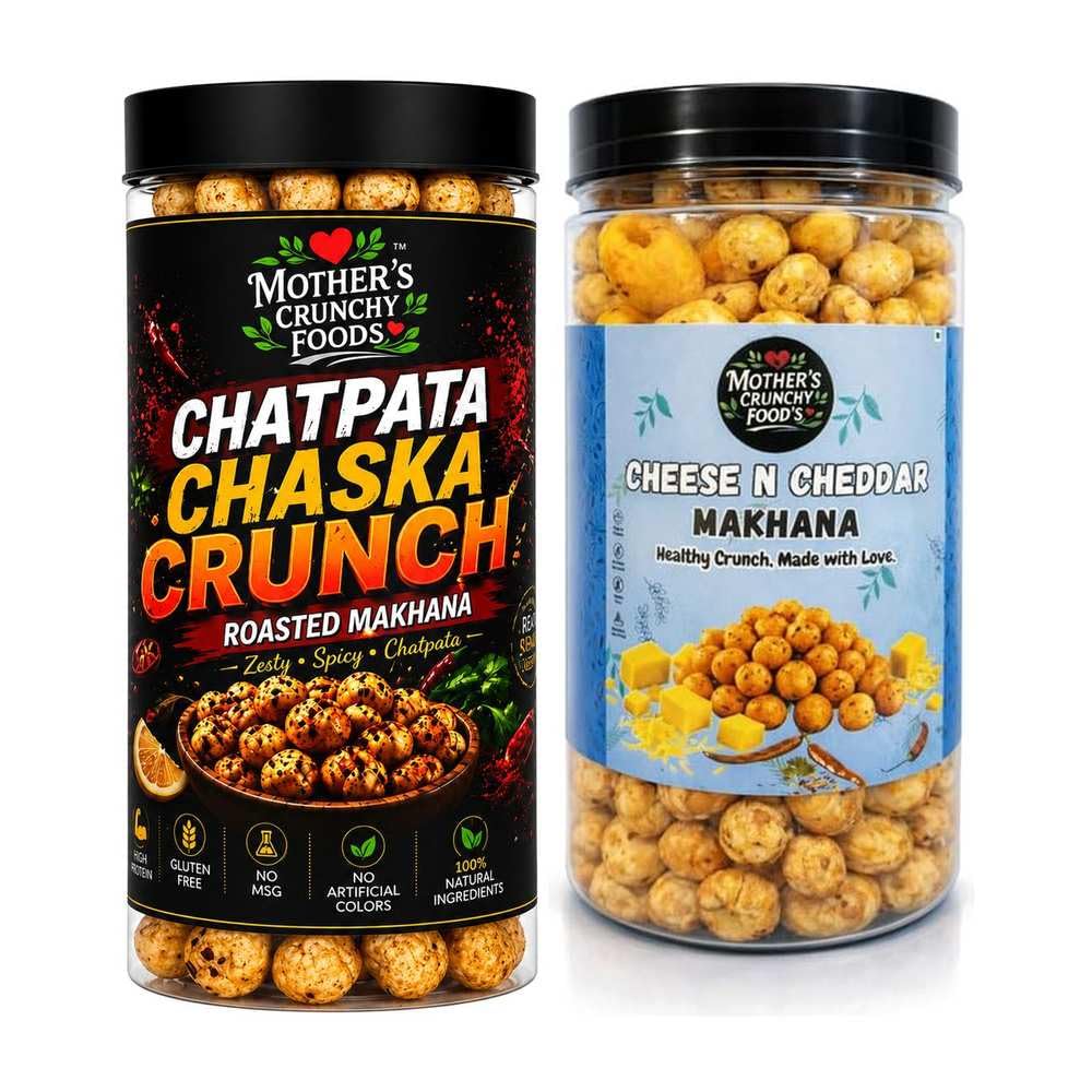Chatpata Chaska Crunch Makhana + Cheese N Cheddar Makhana Combo Pack of 2