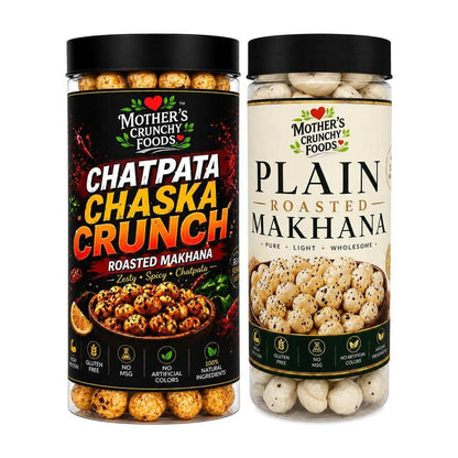 Chatpata Chaska Crunch Makhana + Plain Roasted Makhana Combo Pack of 2