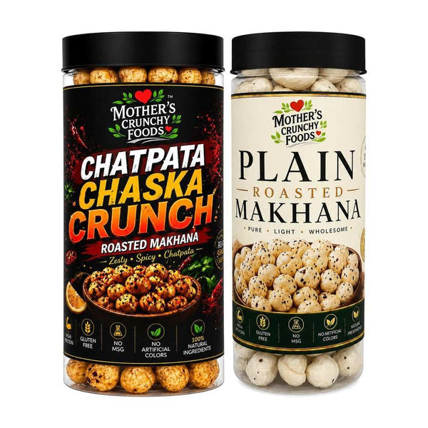 Chatpata Chaska Crunch Makhana + Plain Roasted Makhana Combo Pack of 2