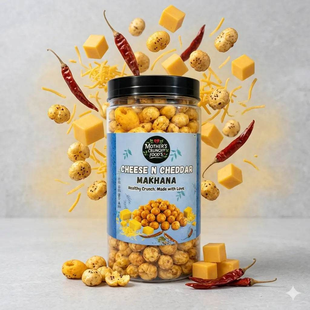 Cheese N Cheddar Makhana 60g | Roasted Foxnuts | Healthy Snack | Mother's Crunchy Foods
