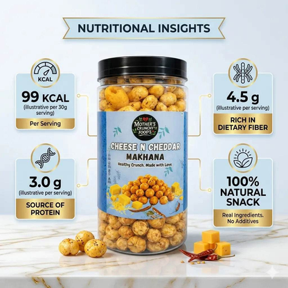 Cheese N Cheddar Makhana 60g | Roasted Foxnuts | Healthy Snack | Mother's Crunchy Foods