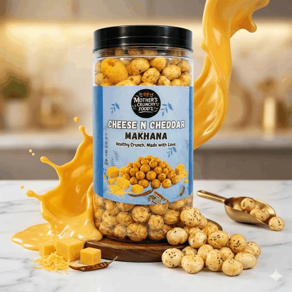Cheese N Cheddar Makhana 60g | Roasted Foxnuts | Healthy Snack | Mother's Crunchy Foods