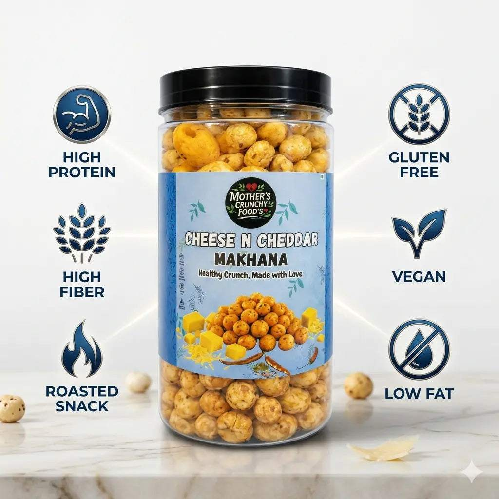 Cheese N Cheddar Makhana 60g | Roasted Foxnuts | Healthy Snack | Mother's Crunchy Foods
