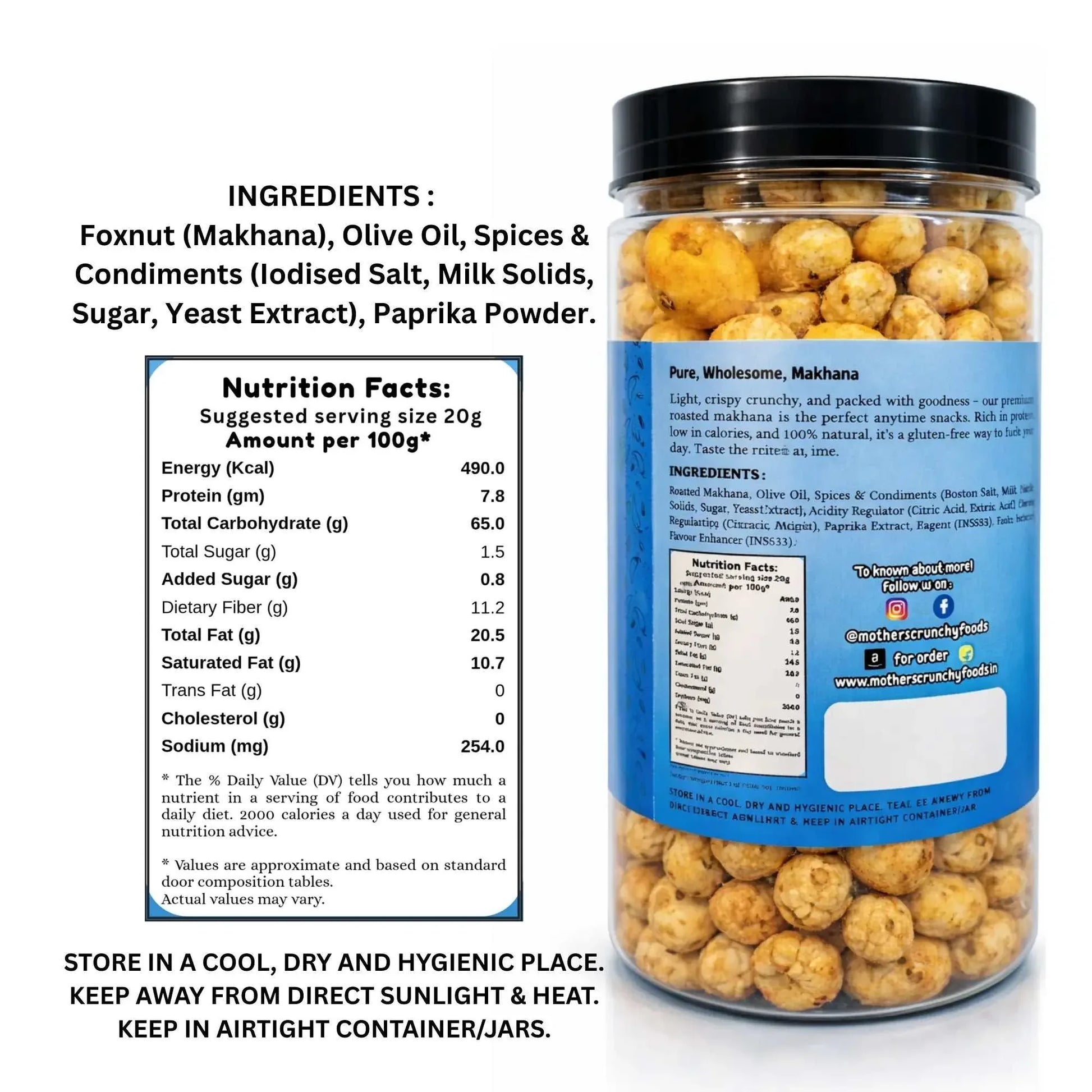 Cheese N Cheddar Makhana 60g | Roasted Foxnuts | Healthy Snack | Mother's Crunchy Foods