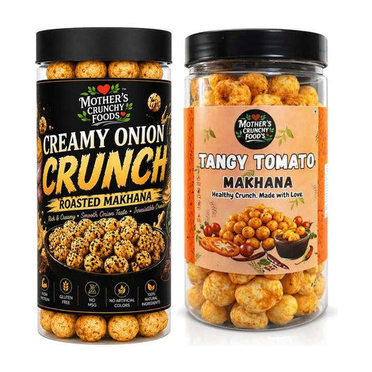 Creamy Onion Crunch Makhana + Tangy Tomato Makhana Combo Pack of 2