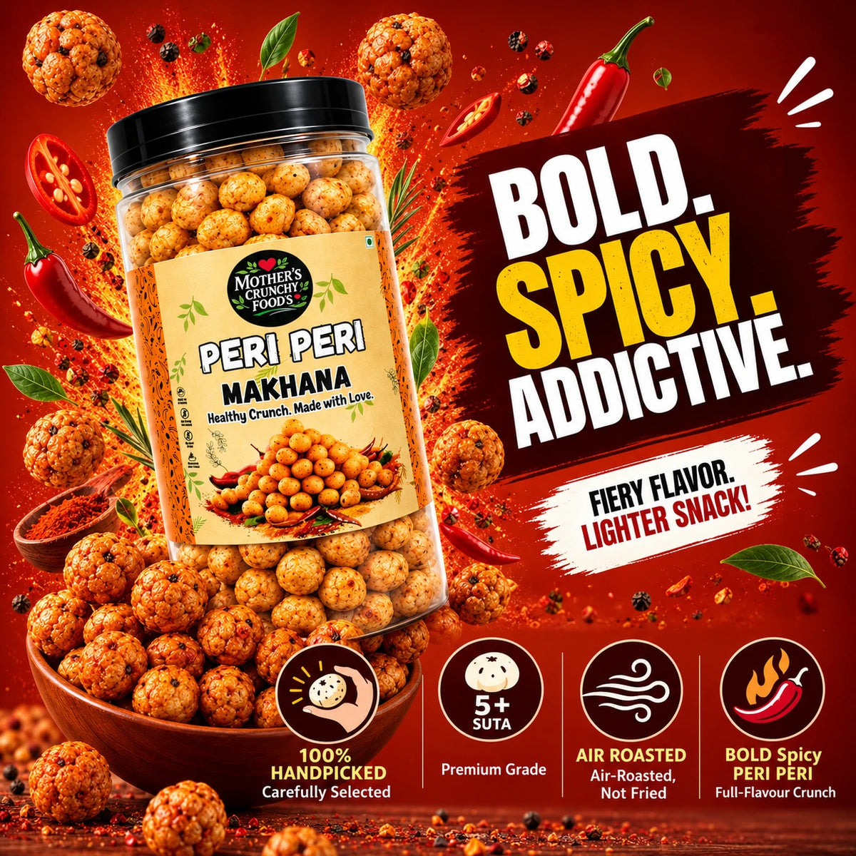 Mother's Crunchy Foods Peri Peri Roasted Makhana
