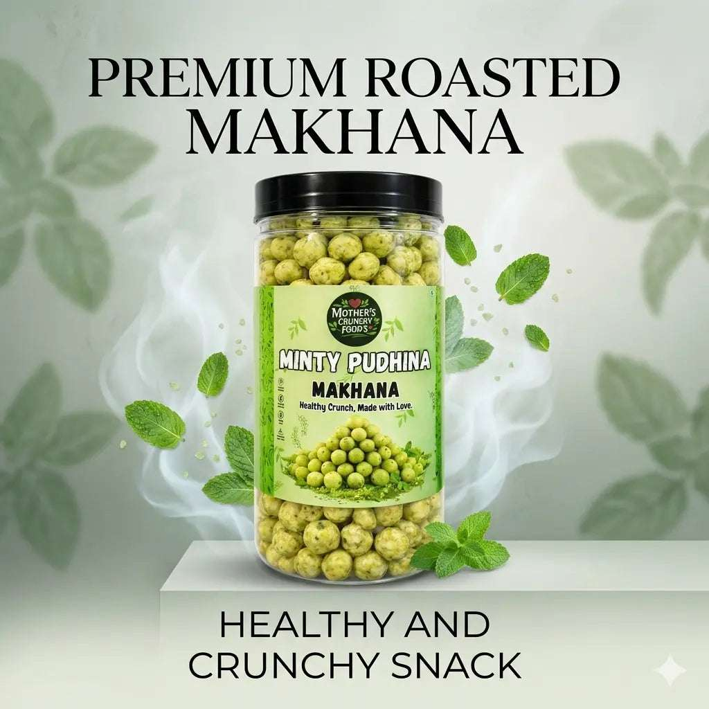 Minty Pudhina Makhana 60g | Roasted Foxnuts | Healthy Snack | Mother's Crunchy Foods