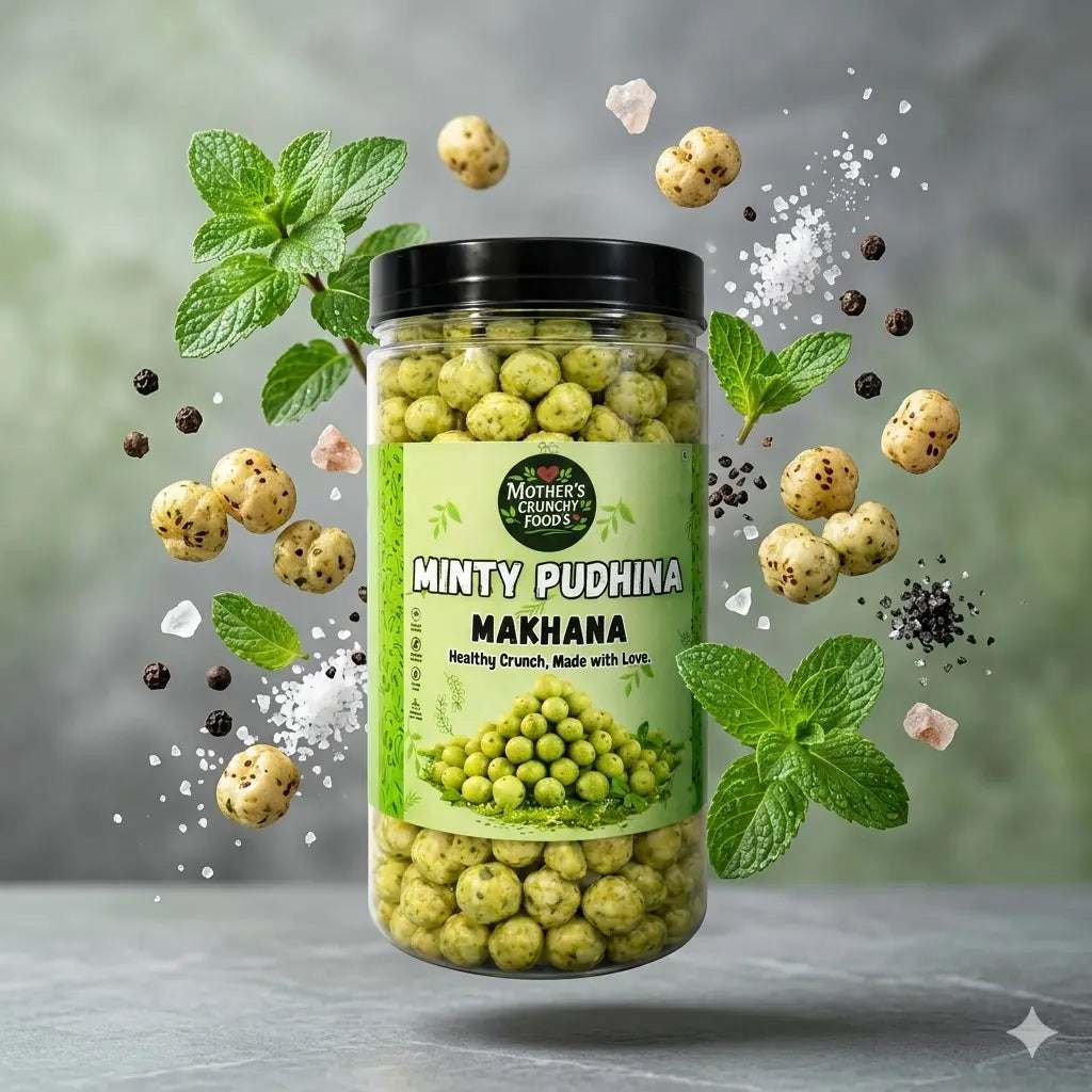 Minty Pudhina Makhana 60g | Roasted Foxnuts | Healthy Snack | Mother's Crunchy Foods