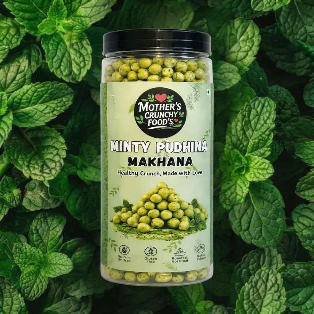 Minty Pudhina Makhana 60g | Roasted Foxnuts | Healthy Snack | Mother's Crunchy Foods