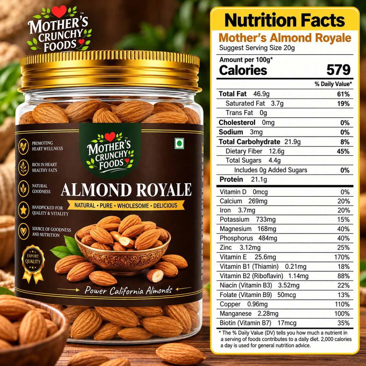 Mother's Crunchy Foods almond royale california almonds lifestyle scene 3