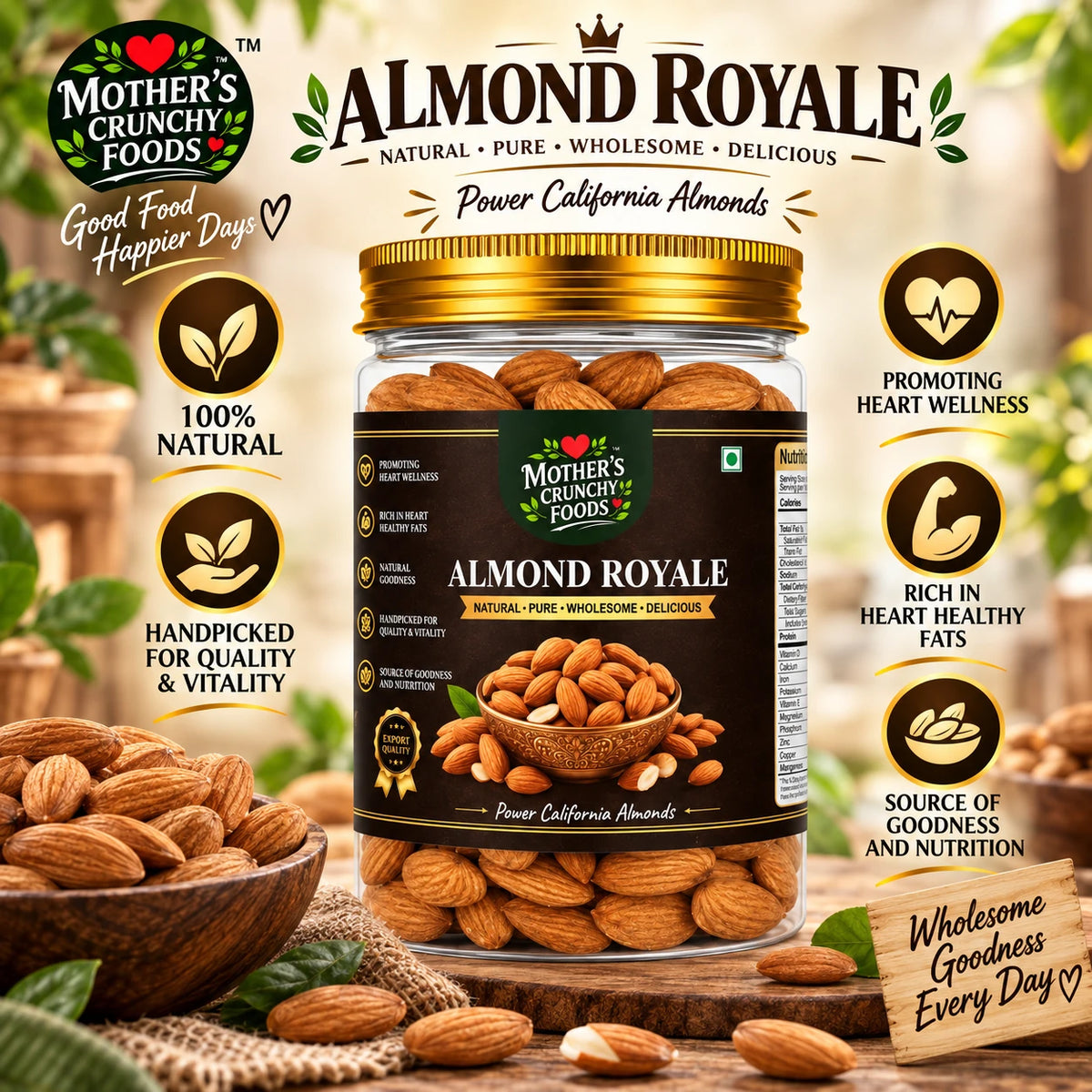 Mother's Crunchy Foods almond royale california almonds lifestyle scene 5