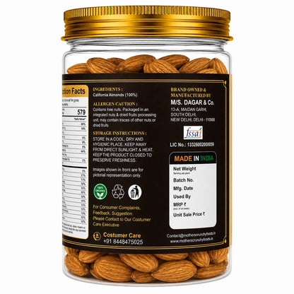 Mother's Crunchy Foods almond royale california almonds nutrition facts ingredients label