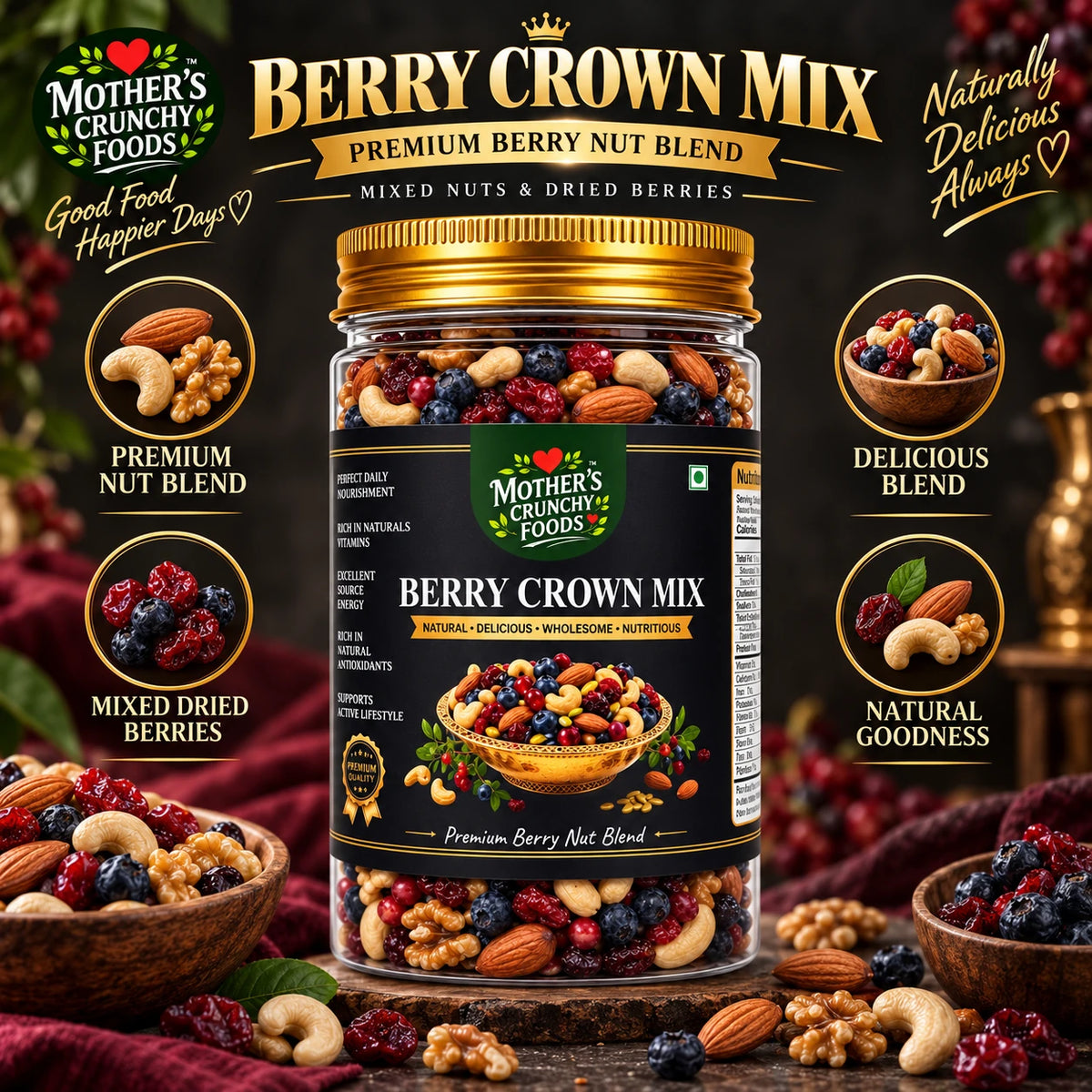 Mother's Crunchy Foods berry crown trail mix lifestyle scene 3