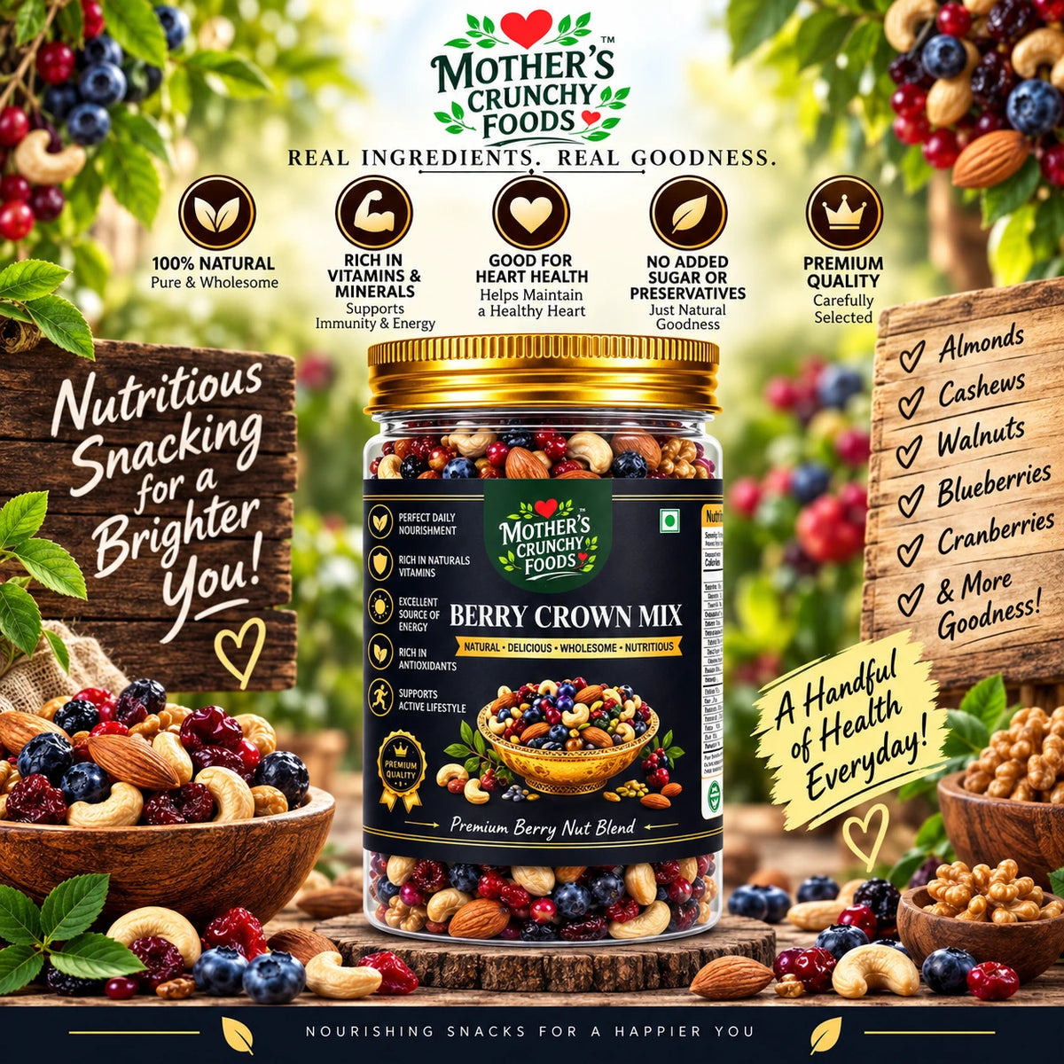 Mother's Crunchy Foods berry crown trail mix lifestyle scene 4
