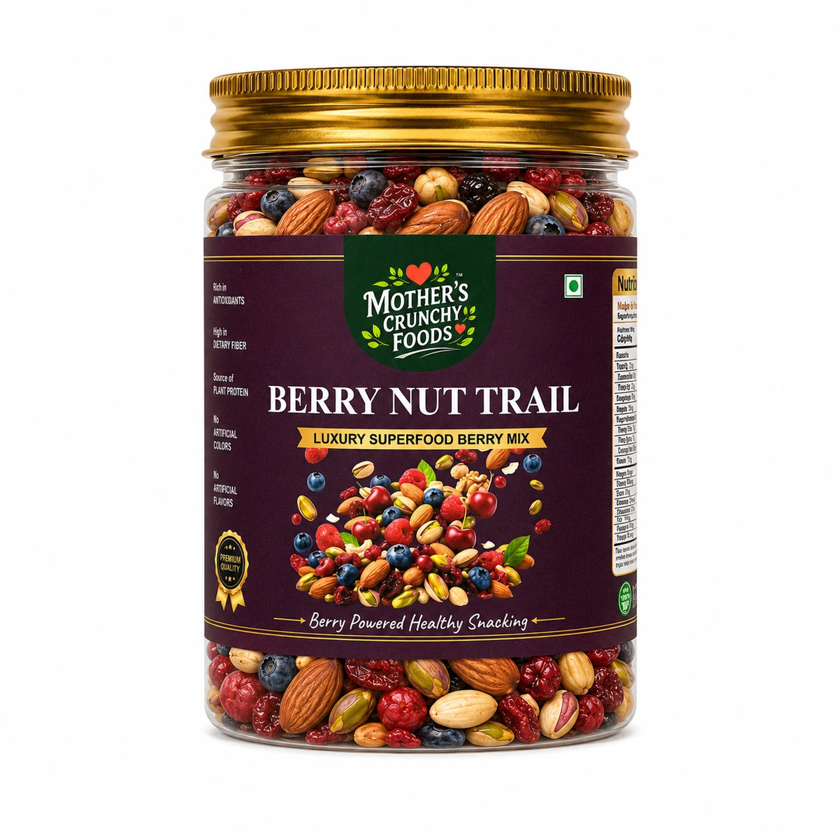 Mother's Crunchy Foods berry nut trail front view pack