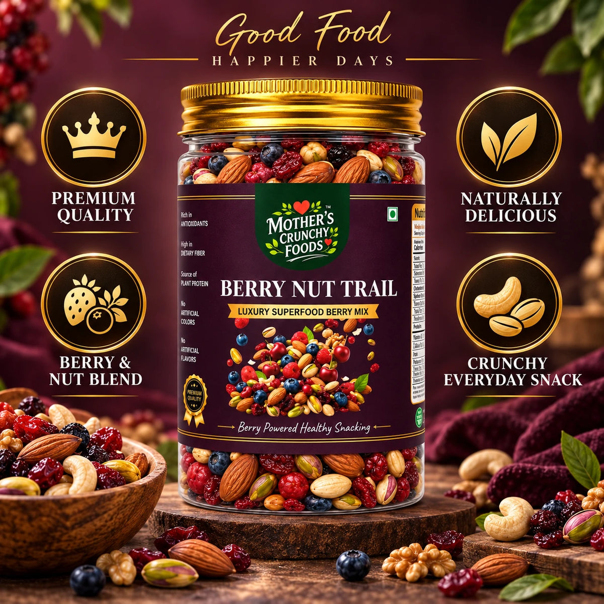 Mother's Crunchy Foods berry nut trail lifestyle scene 5