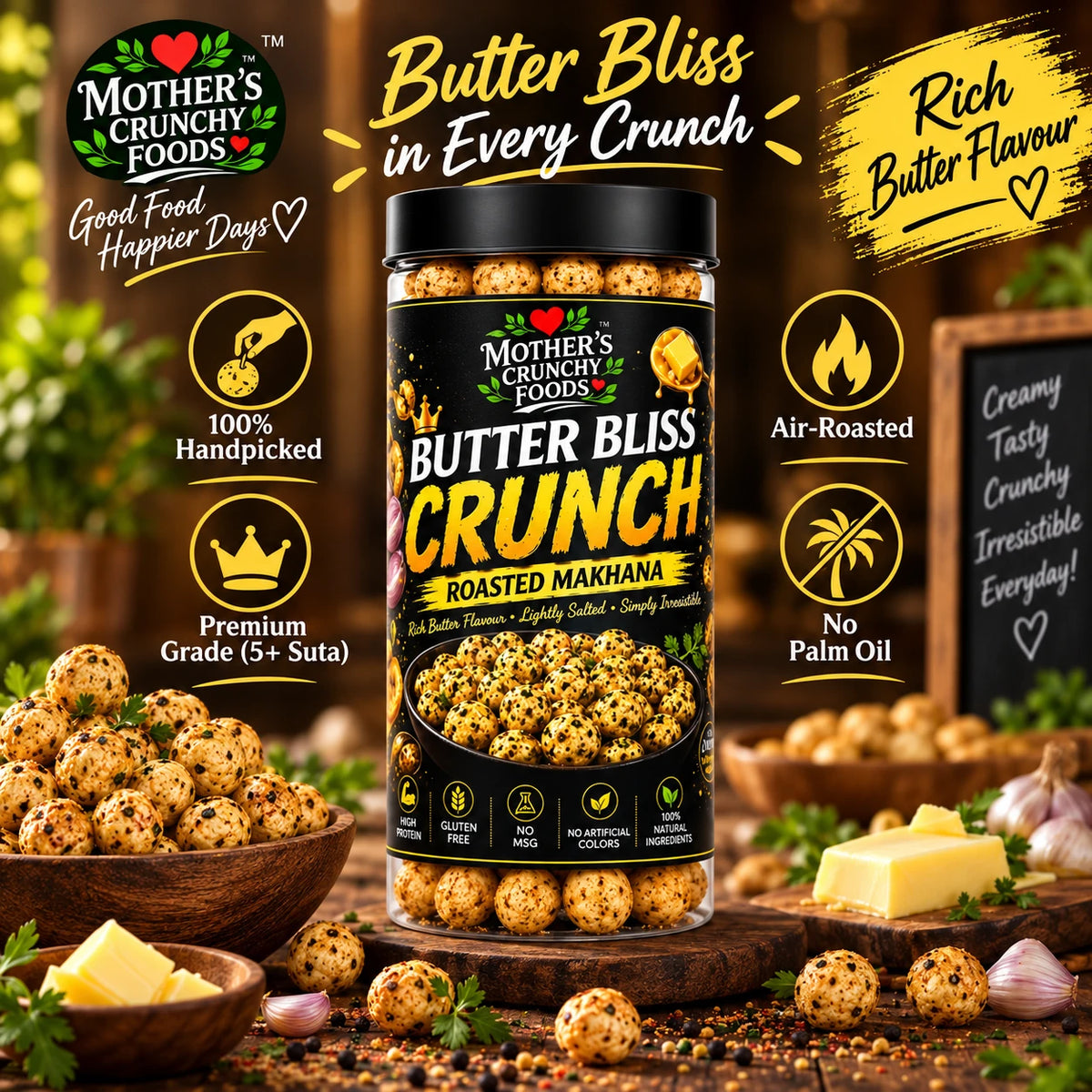 Mother's Crunchy Foods butter bliss roasted makhana lifestyle scene 5