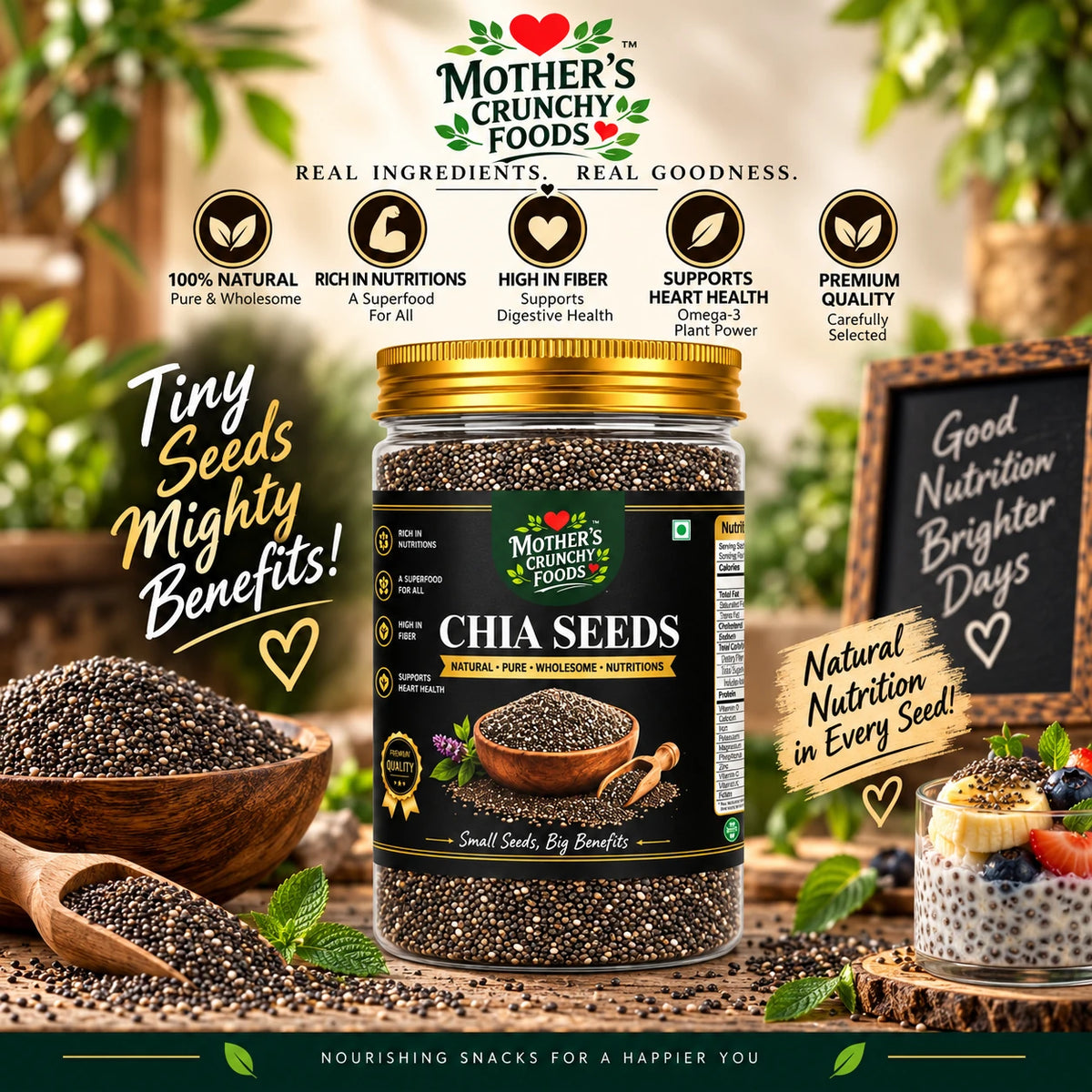 Mother's Crunchy Foods chia seeds lifestyle benefits scene