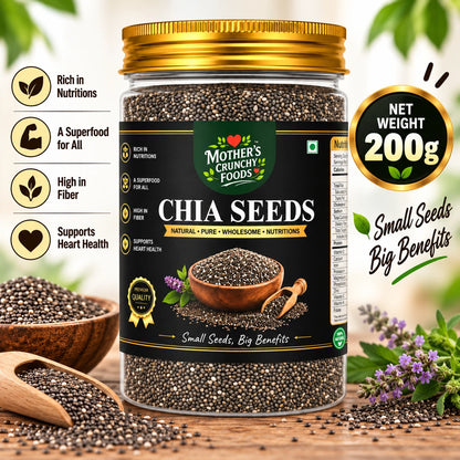 Mother's Crunchy Foods chia seeds net weight 200g lifestyle