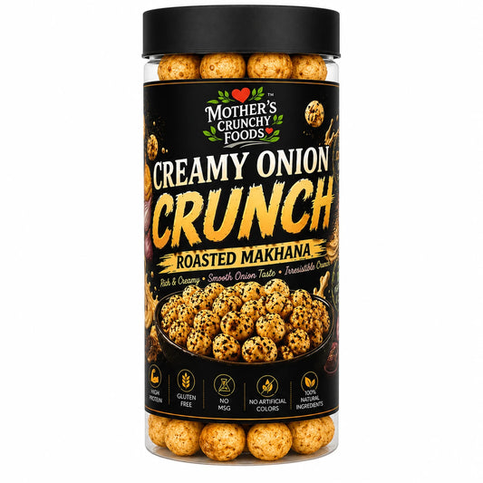 Mother's Crunchy Foods creamy onion roasted makhana front view pack