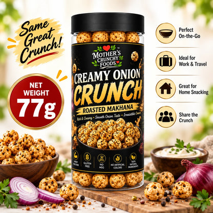 Mother's Crunchy Foods creamy onion roasted makhana lifestyle scene 4