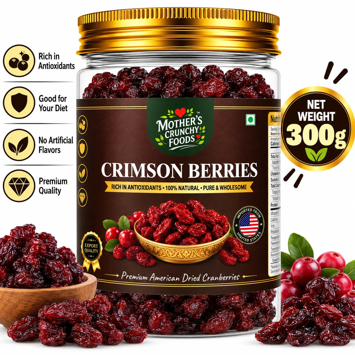 Mother's Crunchy Foods crimson berries lifestyle benefits scene