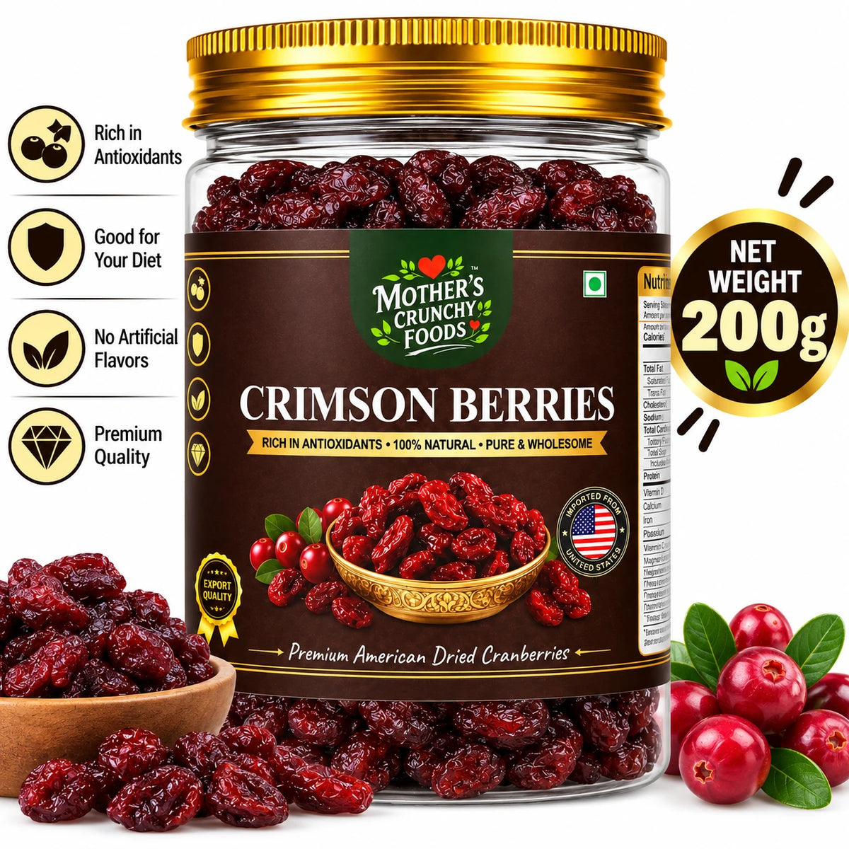 Mother's Crunchy Foods crimson berries model eating lifestyle shot