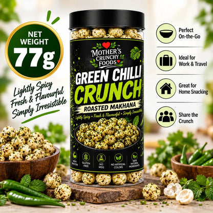 Mother's Crunchy Foods green chilli roasted makhana lifestyle scene 3