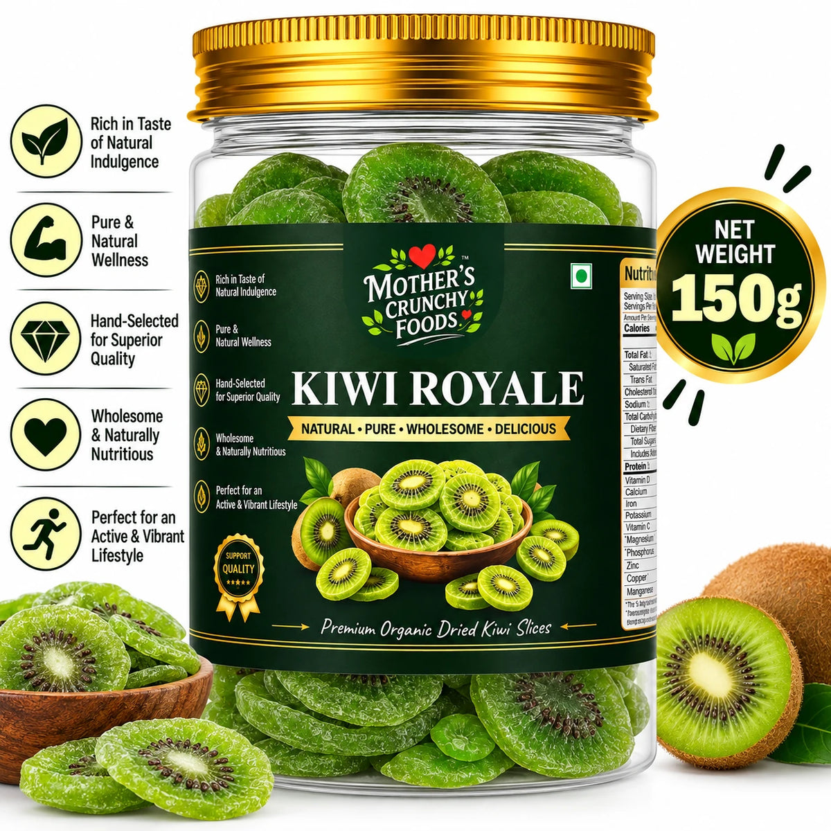 Mother's Crunchy Foods kiwi royale dried kiwi slices lifestyle scene 5