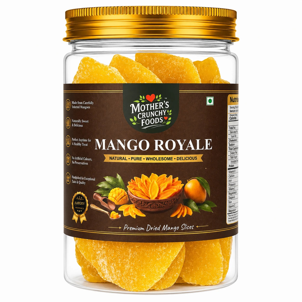 Mother's Crunchy Foods mango royale dried mango slices front view pack