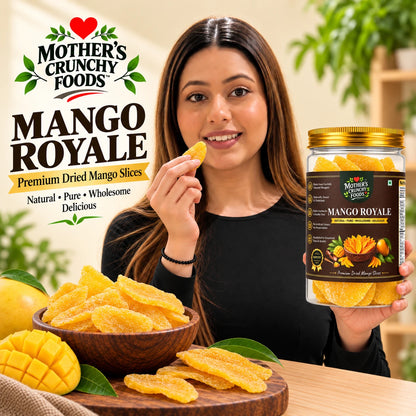 Mother's Crunchy Foods mango royale dried mango slices lifestyle scene 1