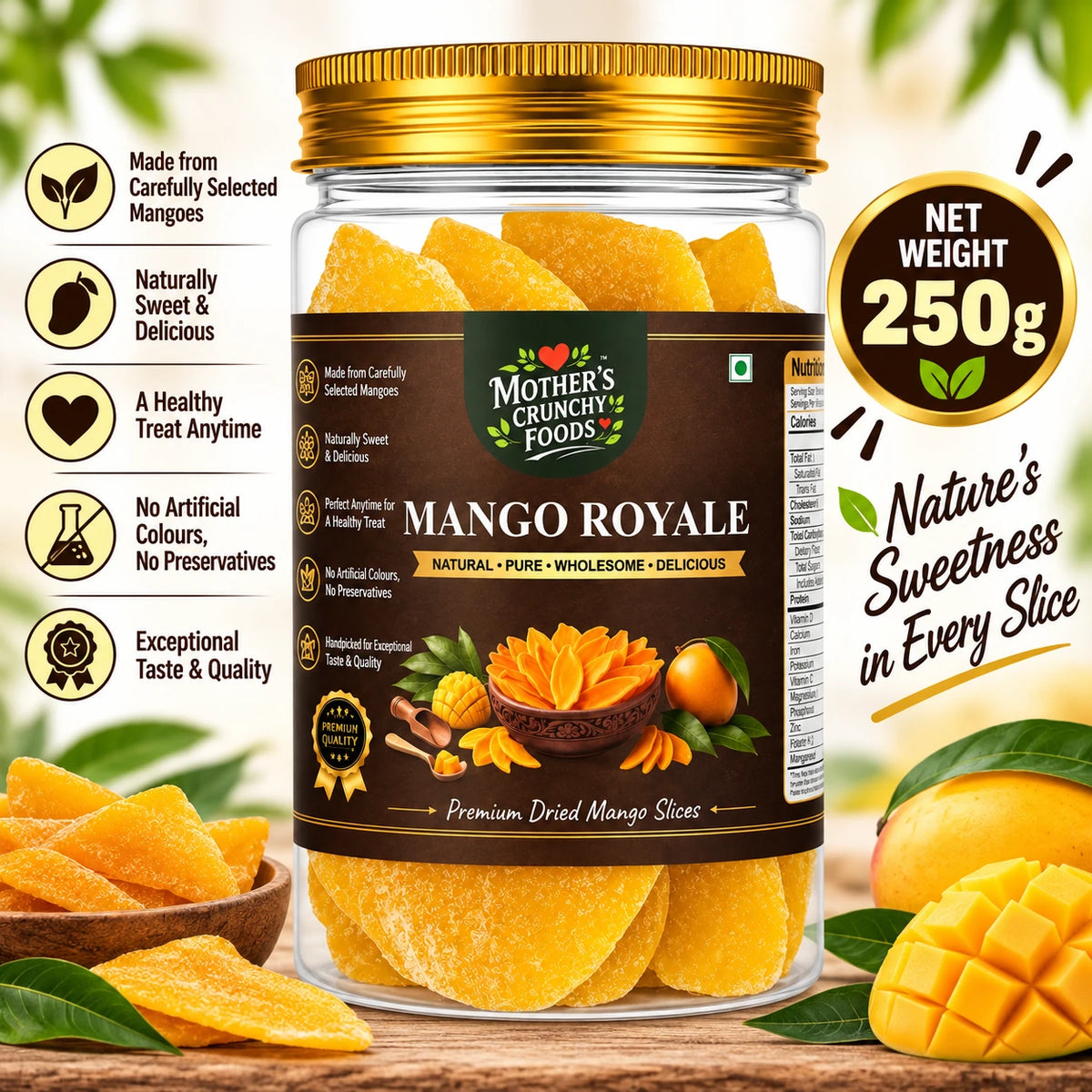 Mother's Crunchy Foods mango royale dried mango slices lifestyle scene 5