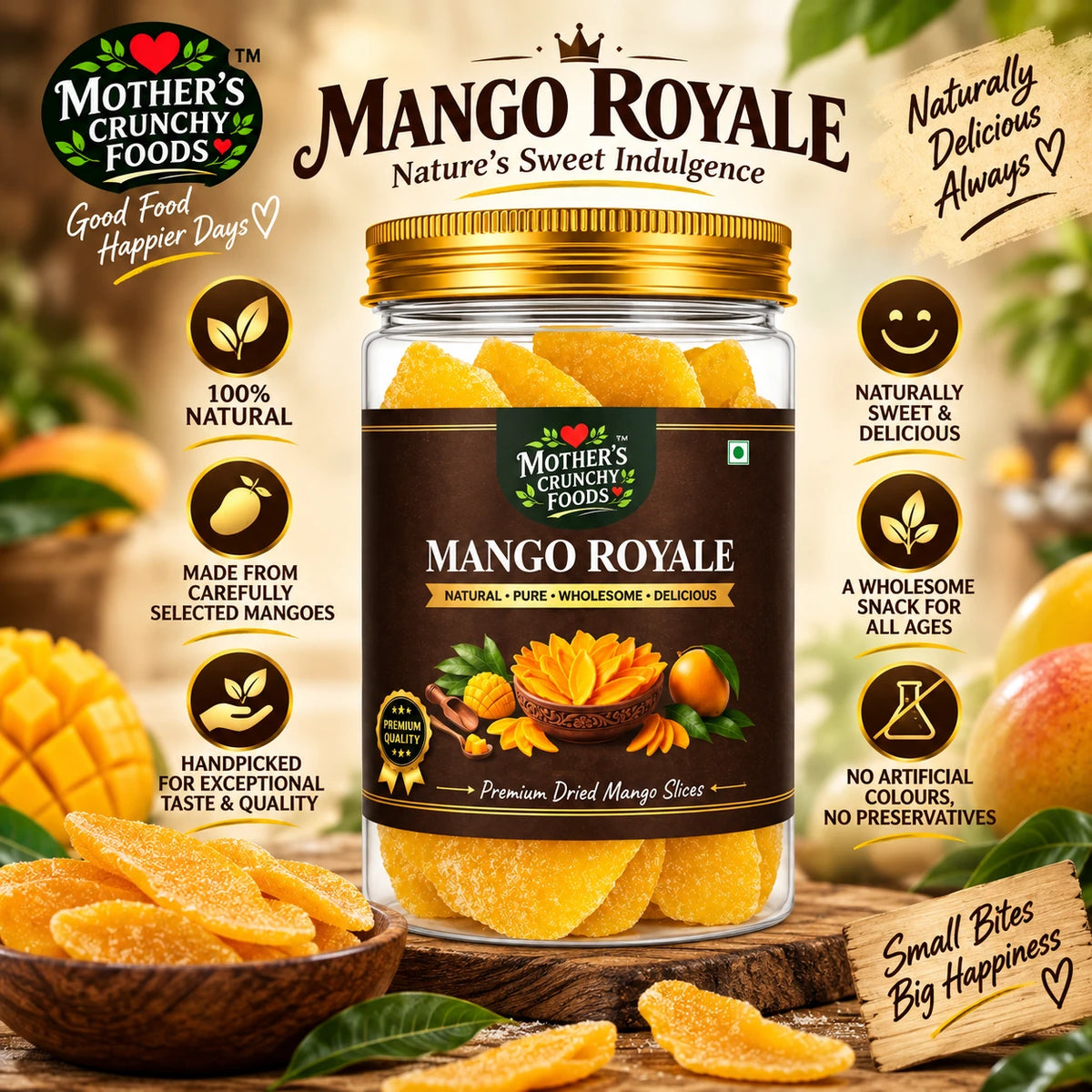 Mother's Crunchy Foods mango royale dried mango slices lifestyle scene 6