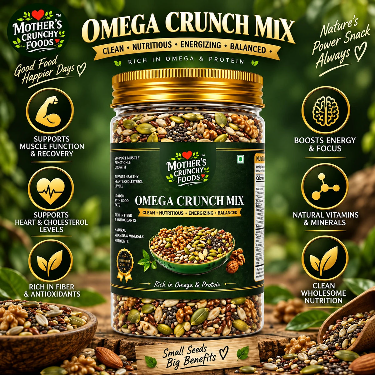 Mother's Crunchy Foods omega crunch mix lifestyle scene 2