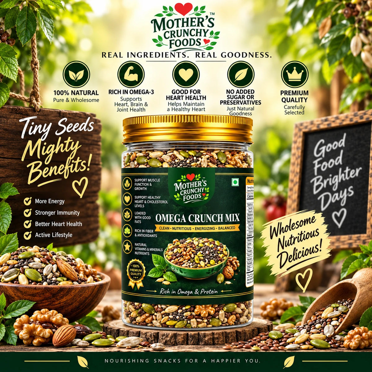 Mother's Crunchy Foods omega crunch mix lifestyle scene 3