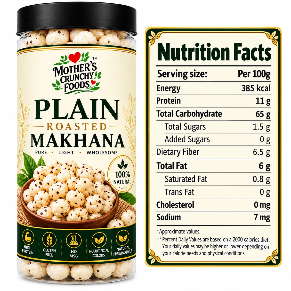 Mother's Crunchy Foods plain roasted makhana lifestyle scene 2