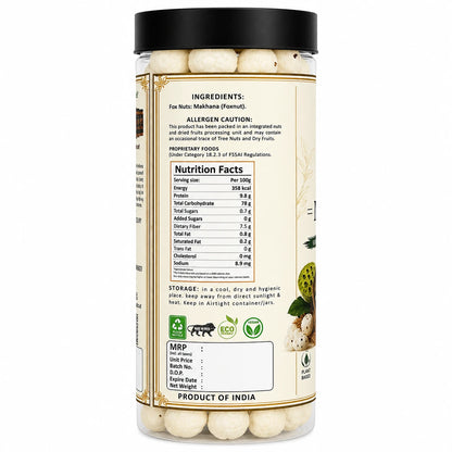 Mother's Crunchy Foods raw superfood makhana nutrition facts ingredients label