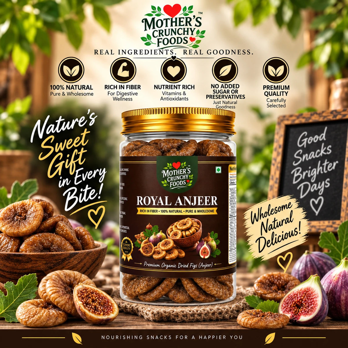Mother's Crunchy Foods royal anjeer dried figs lifestyle scene 2
