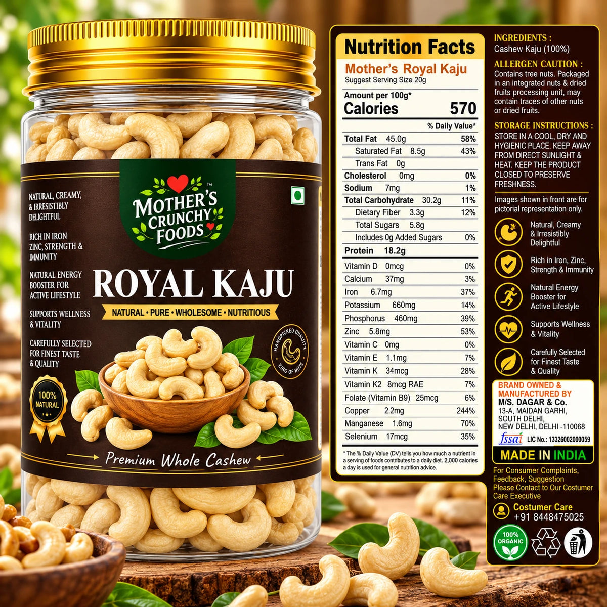 Mother's Crunchy Foods royal kaju premium cashew lifestyle scene 2