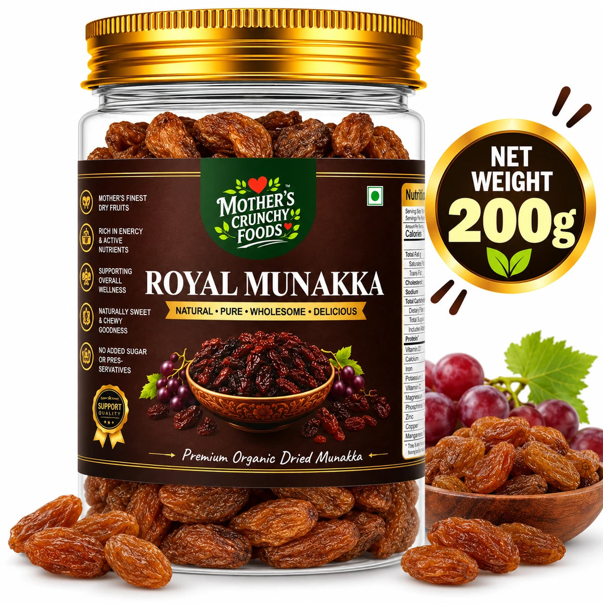 Mother's Crunchy Foods royal munakka dried black raisins lifestyle scene 8