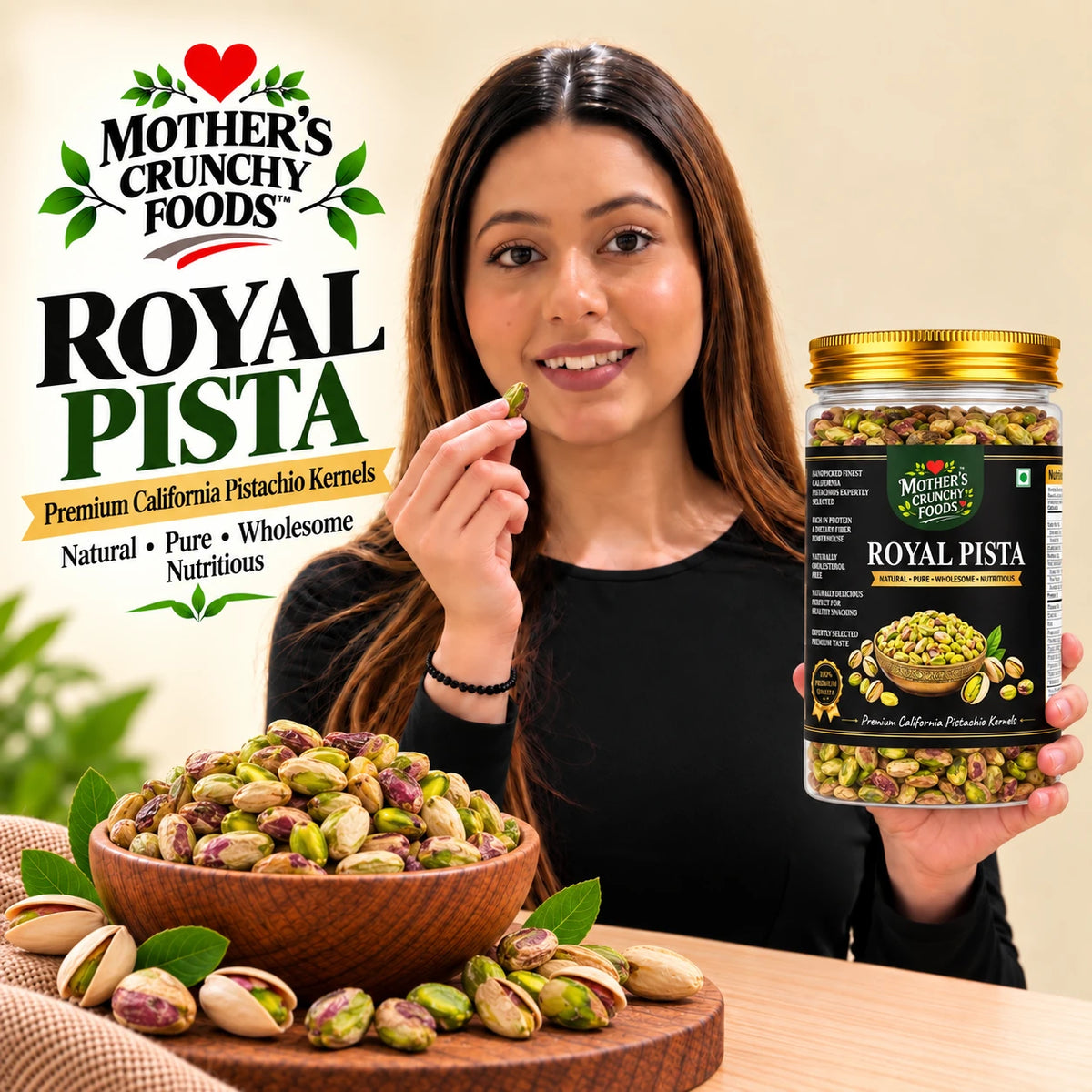 Mother's Crunchy Foods royal pista california pistachio lifestyle scene 1