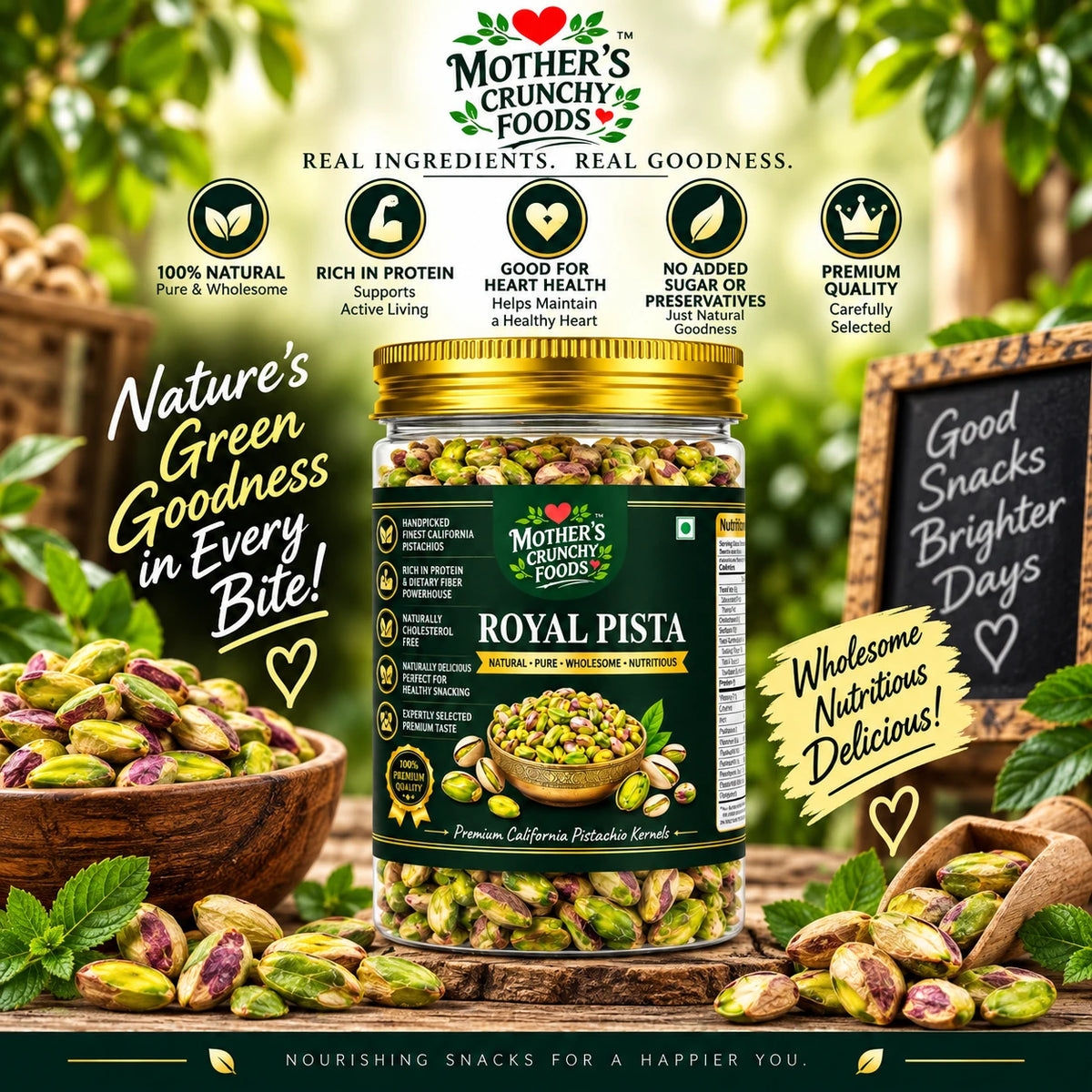 Mother's Crunchy Foods royal pista california pistachio lifestyle scene 2