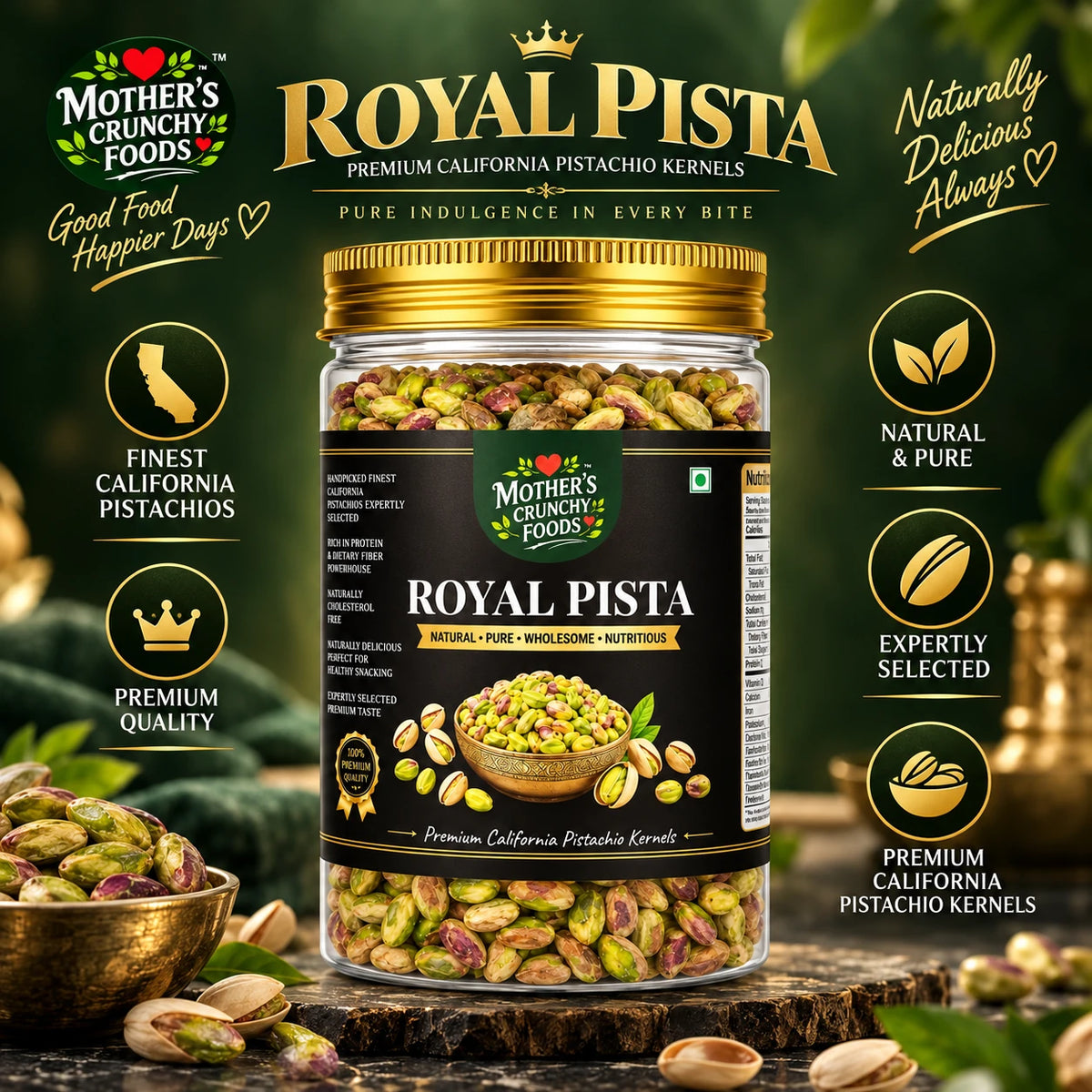 Mother's Crunchy Foods royal pista california pistachio lifestyle scene 4
