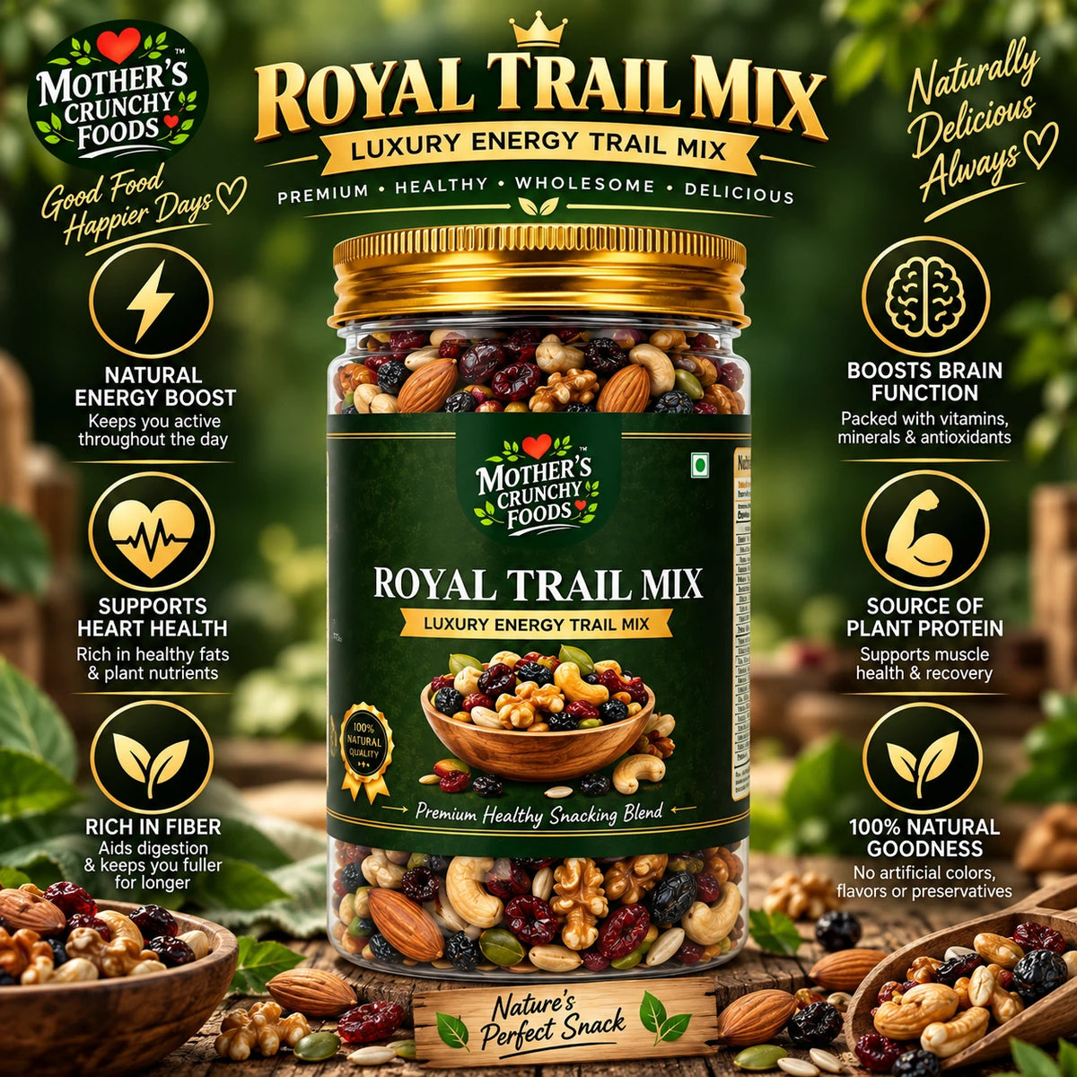 Mother's Crunchy Foods royal trail mix lifestyle scene 1