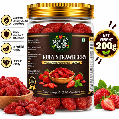Mother's Crunchy Foods ruby strawberry dried strawberry lifestyle scene 3