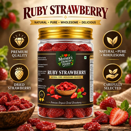Mother's Crunchy Foods ruby strawberry dried strawberry lifestyle scene 5