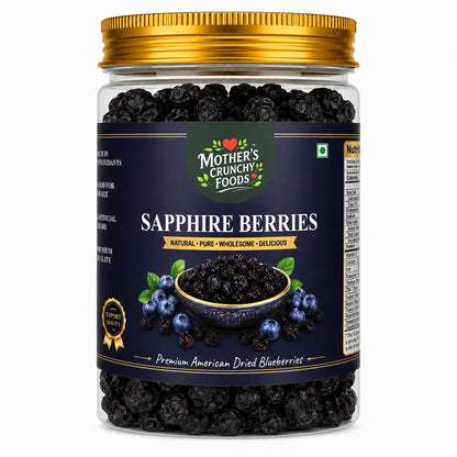 Mother's Crunchy Foods sapphire berries dried blueberries front view pack
