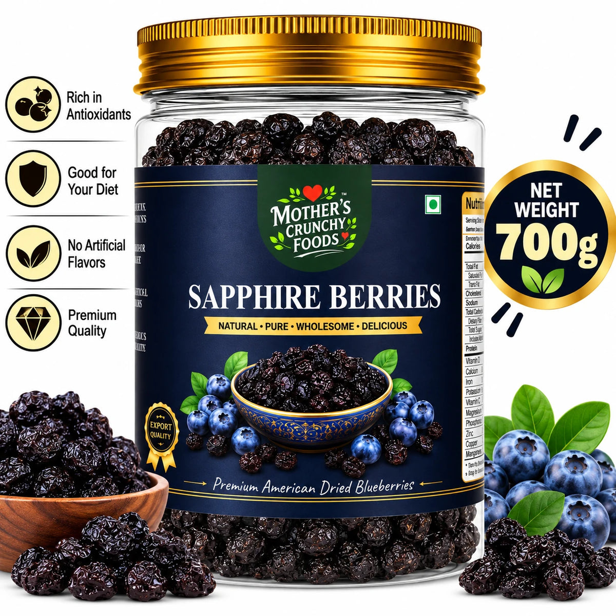 Mother's Crunchy Foods sapphire berries dried blueberries lifestyle scene 3