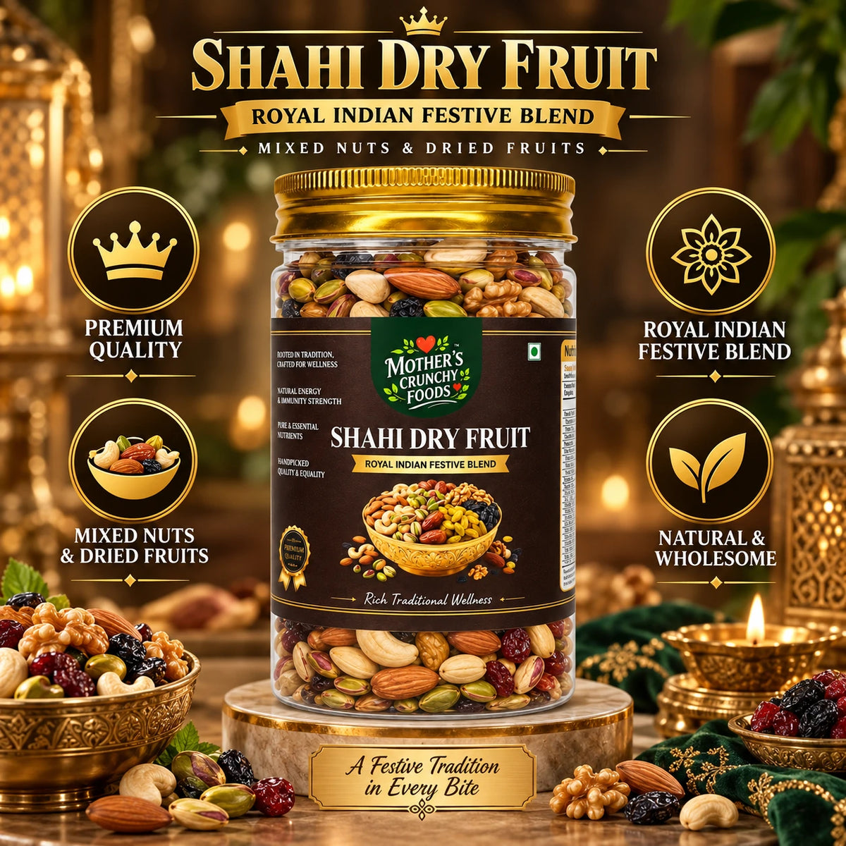 Mother's Crunchy Foods shahi dry fruit trail mix lifestyle scene 4
